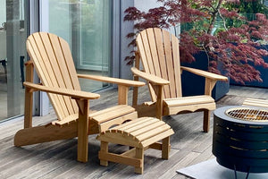 2 Classic Adirondack Chairs with Footstool