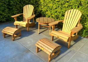 2 Original Bear Chairs, Stool & Table