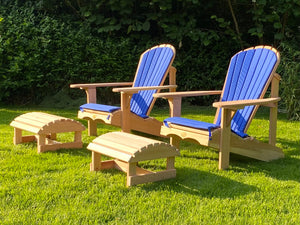2 Classic Adirondack Chairs, Schemel & Polster