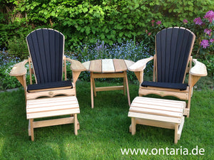 2 Orig. Bear Chairs, Schemel, Tisch & Polster