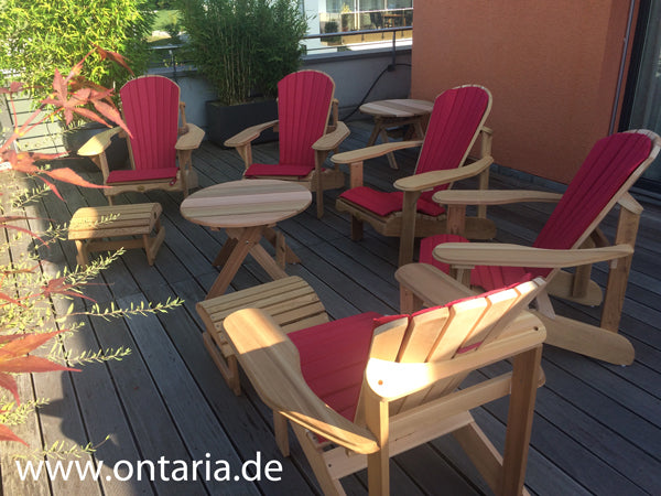 2 Orig. Bear Chairs, Schemel, Tisch & Polster