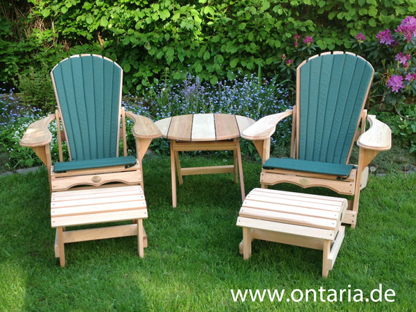 2 Orig. Bear Chairs, Schemel, Tisch & Polster