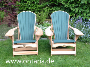 2 verstellbare Adirondack-Comfort-Chairs mit Polstern