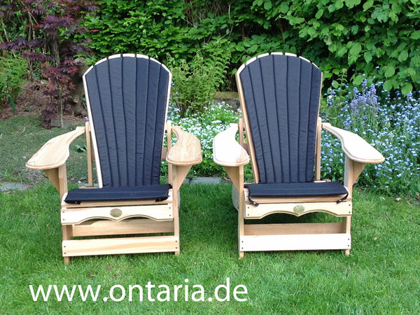 2 adjustable Adirondack comfort chairs with cushions