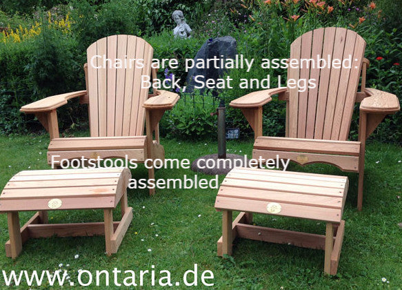 2 Adirondack Bear Chair mit Schemel