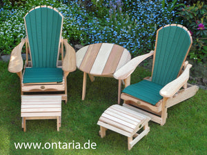 2 verstellbare Adirondack-Comfort-Chairs Tisch & Polster