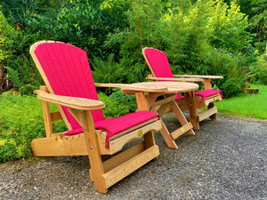 2 verstellbare Adirondack-Comfort-Chairs Tisch & Polster