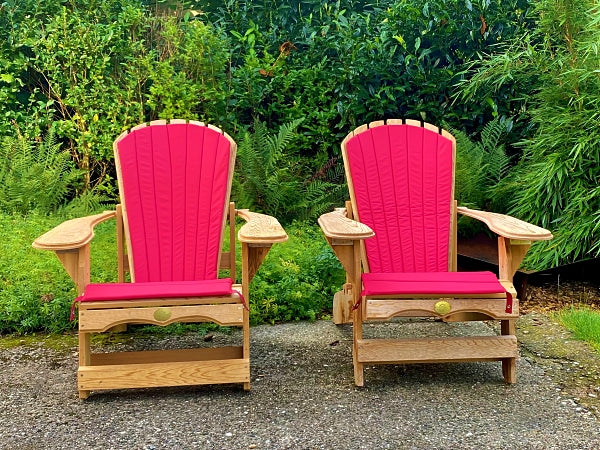 2 verstellbare Adirondack-Comfort-Chairs mit Polstern