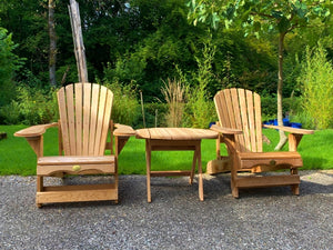 2 verstellbare Adirondack-Comfort-Chairs mit Tisch