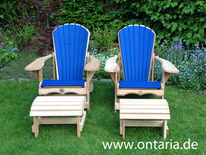 Adirondack Chairs mit Schemel und Polsterkissen