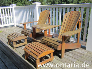 Adirondack Chair - Original Bear Chair Tête-à-Tête Set mit Schemeln