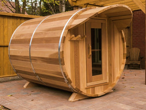 Package Deal 3: Fass-Sauna mit Veranda - Ø 213 x L 310 cm