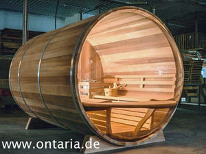 Package Deal 4: Panorama-Fass-Sauna mit Veranda - 214 x L 310 cm